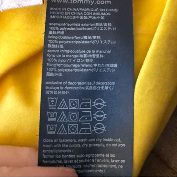 Men’s Tommy Hilfiger Primaloft Colorblock Puffer Coat Sz Small - Picture 9 of 9